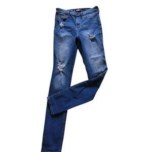 Hollister Blue Distressed Skinny Jeans